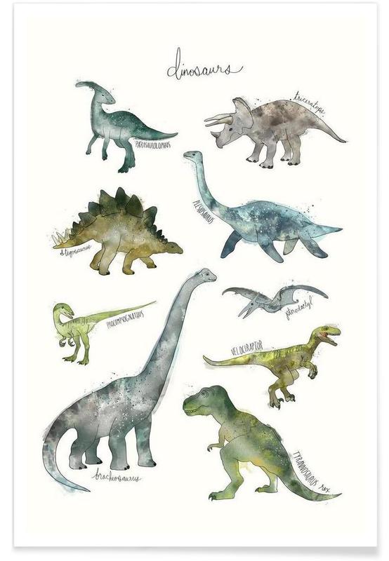 Dinosaurs Illustration Poster | JUNIQE