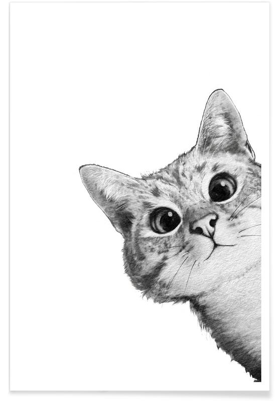 Sneaky Cat  Illustration Poster  JUNIQE CH