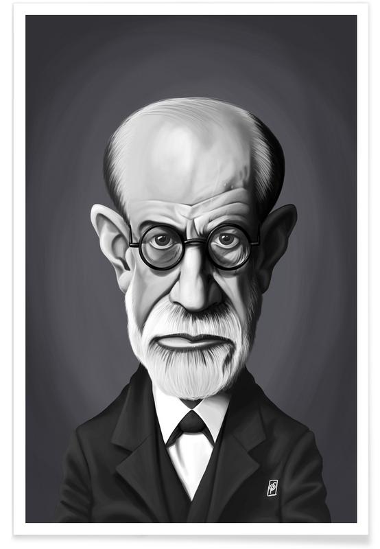 Sigmund Freud Caricature Poster | JUNIQE