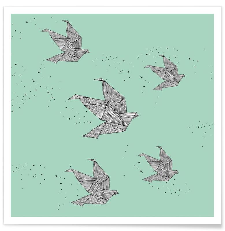Origami Birds Poster