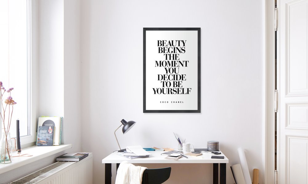 Beauty Begins Coco Chanel Zitat Poster Juniqe